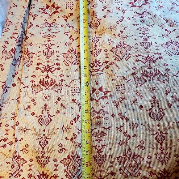 Elegant Vintage 80's Woolrich Cream and Red Faux Wrap Maxi Skirt S Med. - Picture 8 of 8